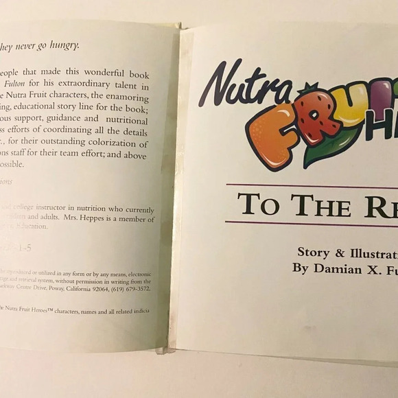 Vintage 1998 Nutra Fruit Heroes to the Rescue Healthy Book For Kids - Picture 9 of 16
